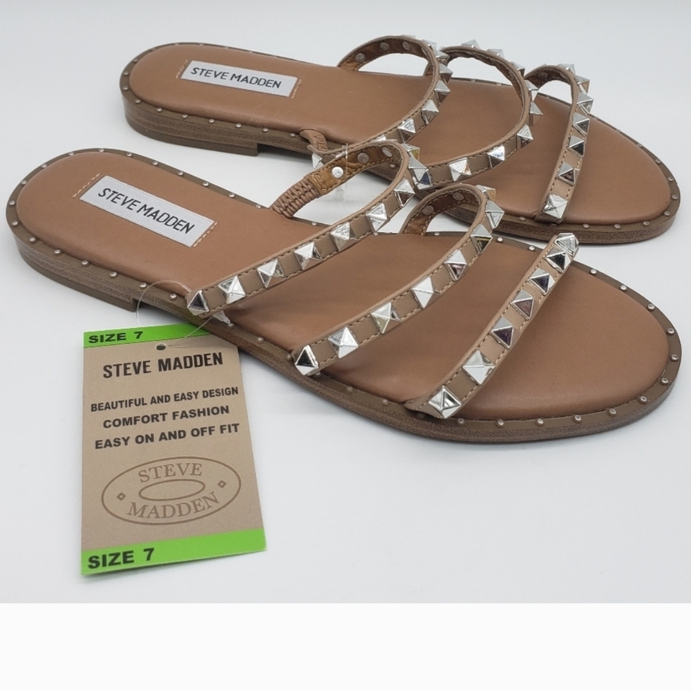 Steve Madden Brown Sandals with Silver Accents
